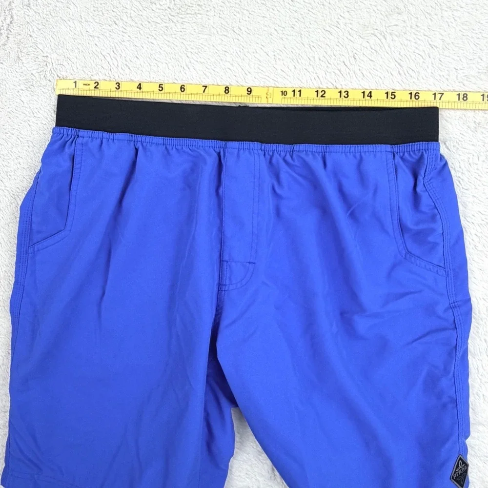 prAna Breathe Athletic Shorts Men XL Blue Performance Stretch Gym Unlined 10